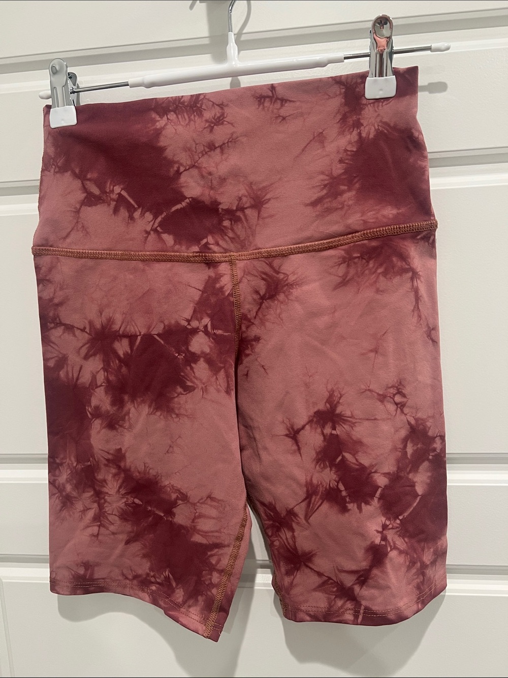 Electric and Rose High-Waist Tie-Dye Biker Shorts - Burgundy Pink
